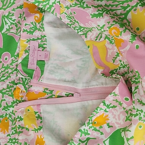 Lilly Pulitzer Womens  Coastal Corral  Fish and sea Horse Print  Skirt Size 6 - Picture 11 of 16